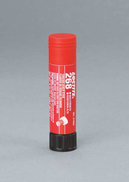 Threadlocker, LOCTITE 268, Red, High Strength, Solid, 0.32 oz Stick