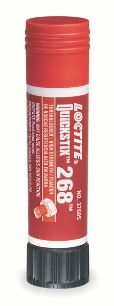 Threadlocker, LOCTITE 268, Red, High Strength, Solid, 0.32 oz Stick