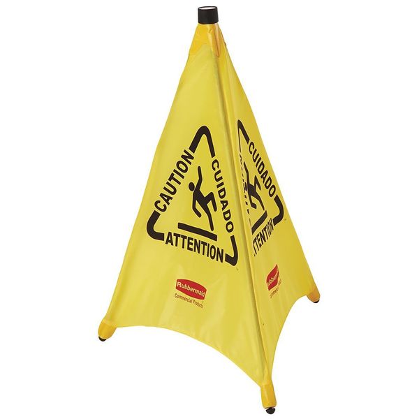 Soft Safety Sign, 30 in H, 21 in W, Fabric, Galvanized Steel, Nylon, Polypropylene, FG9S0100YEL