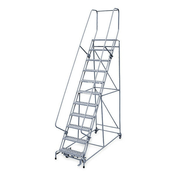 130 in H Steel Rolling Ladder, 10 Steps