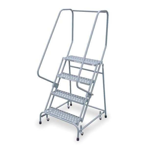 70 in H Steel Rolling Ladder, 4 Steps