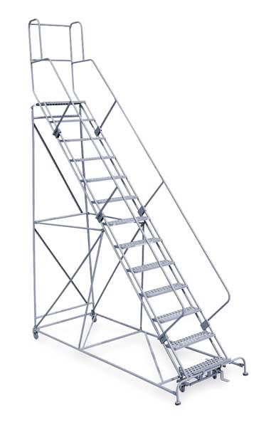 172 in H Steel Rolling Ladder, 13 Steps