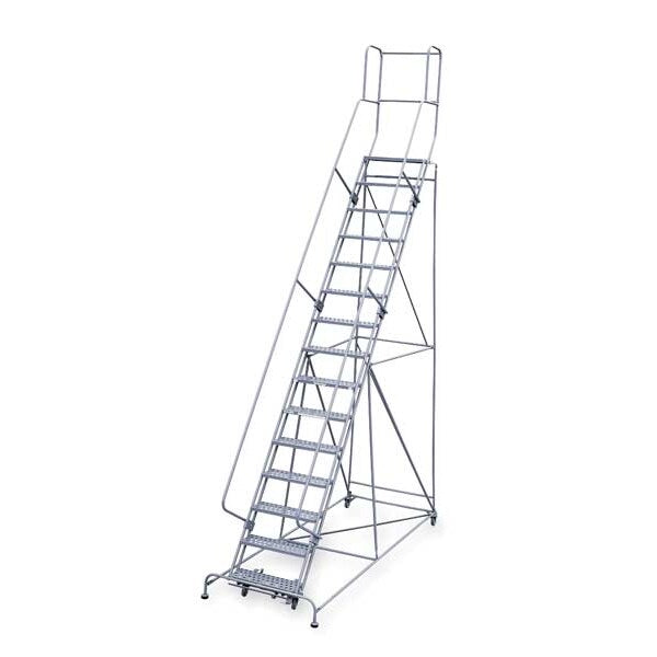 192 in H Steel Rolling Ladder, 15 Steps