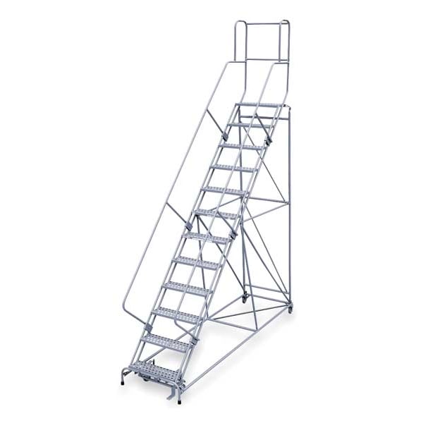 162 in H Steel Rolling Ladder, 12 Steps