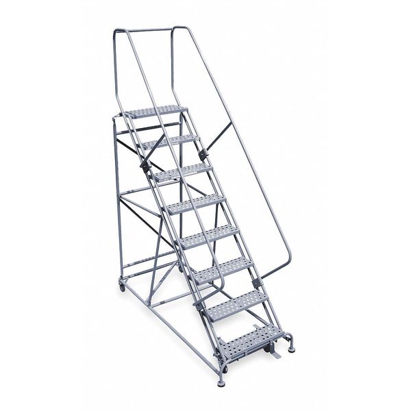 110 in H Steel Rolling Ladder, 8 Steps