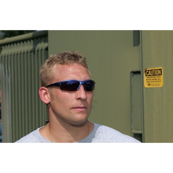 Safety Glasses, Wraparound Clear Polycarbonate Lens, Scratch-Resistant