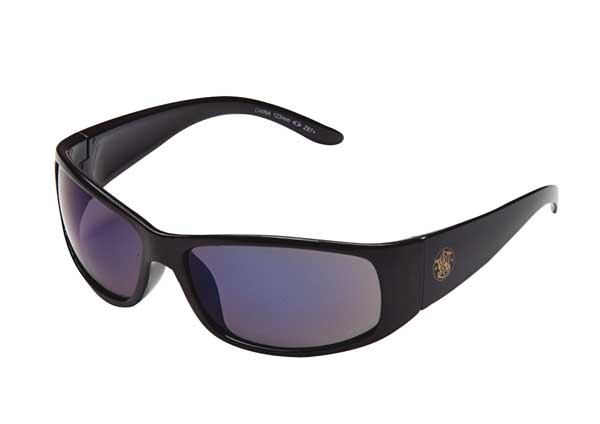 Safety Glasses, Wraparound Blue Mirror Polycarbonate Lens, Scratch-Resistant