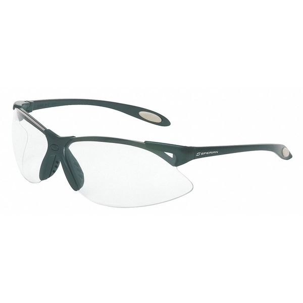 Safety Glasses, Wraparound Clear Polycarbonate Lens, Scratch-Resistant