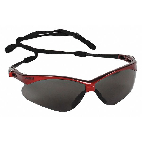 Safety Glasses, Wraparound Smoke Polycarbonate Lens, Scratch-Resistant