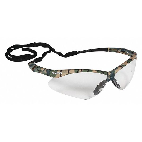 Safety Glasses, Wraparound Clear Polycarbonate Lens, Anti-Fog, Scratch-Resistant