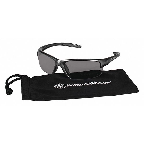 Equalizer Safety Glasses, Anti-Fog, Scratch-Resistant, Wraparound, Gray Half-Frame, Smoke Lens