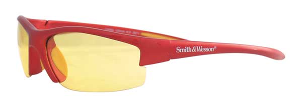 Safety Glasses, Wraparound Amber Polycarbonate Lens, Scratch-Resistant
