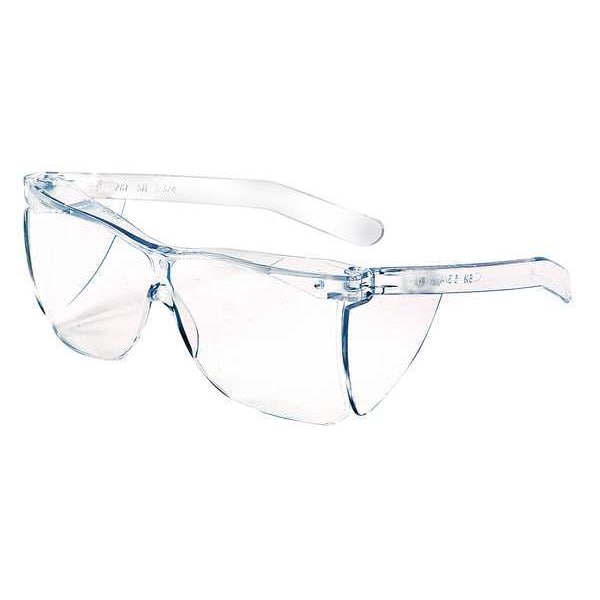 Safety Glasses, Wraparound Clear Polycarbonate Lens, Uncoated, 24PK