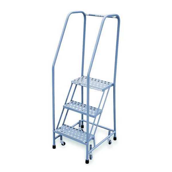 60 in H Steel Rolling Ladder, 3 Steps