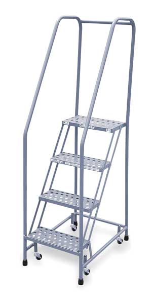 70 in H Steel Rolling Ladder, 4 Steps