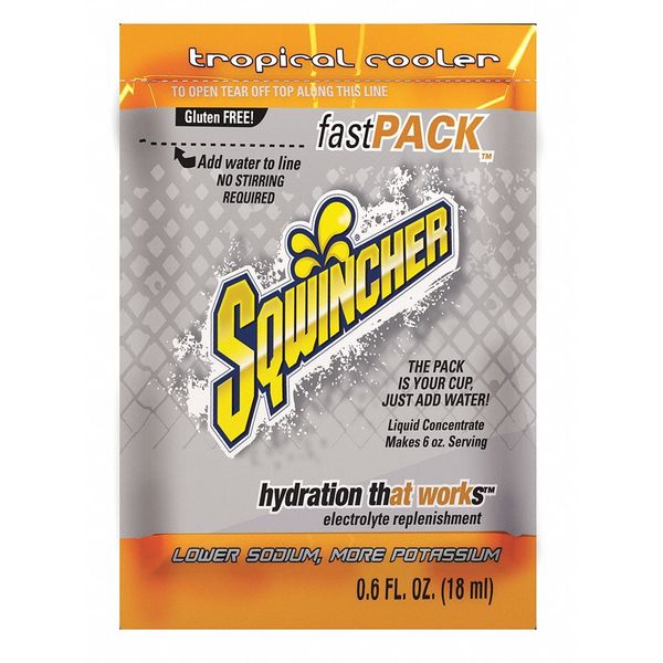 Sports Drink Liquid Concentrate 0.6 oz., Tropical Cooler, Pk50