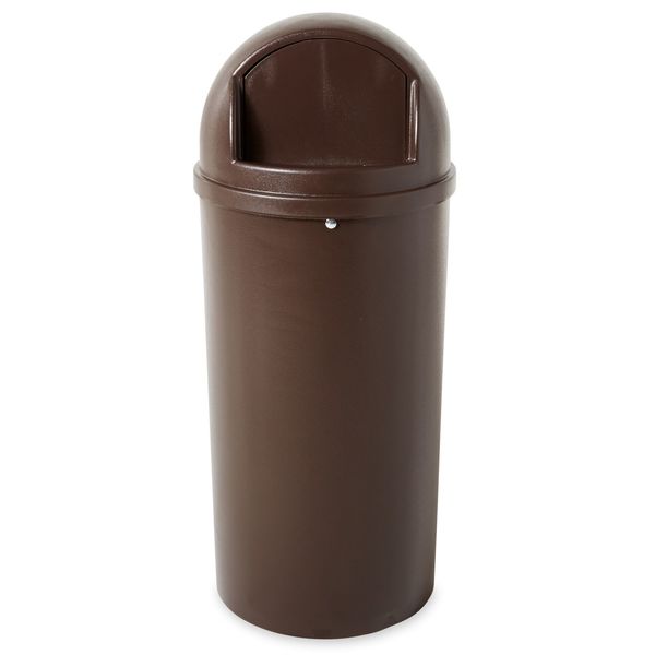 15 gal Round Trash Can, Brown, 15 1/4 in Dia, Swing, Plastic