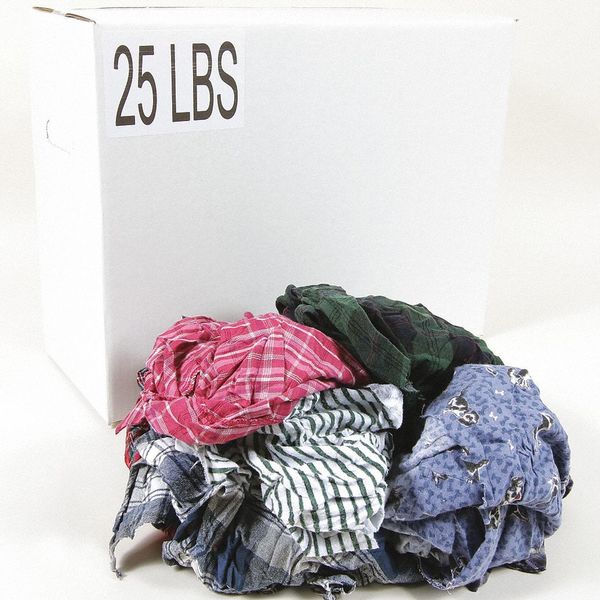Recycled Cotton Wiping Cloths 25 lb. Varies, Assorted