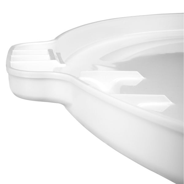 44 gal Flat Trash Can Lid, 24 1/2 in W/Dia, White, Resin, 0 Openings