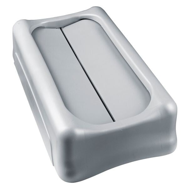 23 gal Swing Trash Can Lid, 11 1/4 in W/Dia, Gray, Resin, 1 Openings