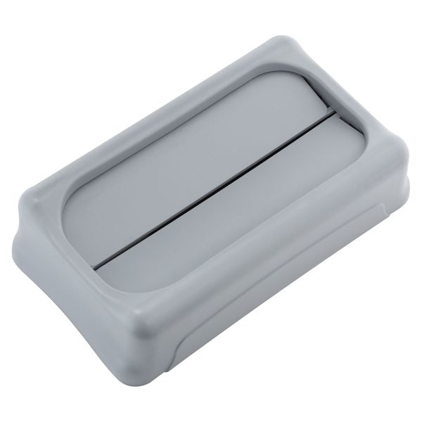 23 gal Swing Trash Can Lid, 11 1/4 in W/Dia, Gray, Resin, 1 Openings