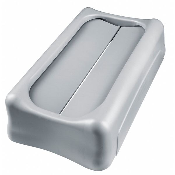23 gal Swing Trash Can Lid, 11 1/4 in W/Dia, Gray, Resin, 1 Openings