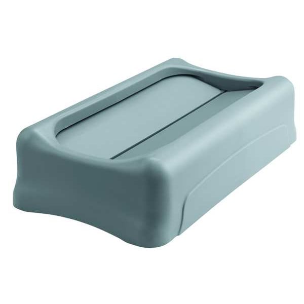 23 gal Swing Trash Can Lid, 11 1/4 in W/Dia, Gray, Resin, 1 Openings