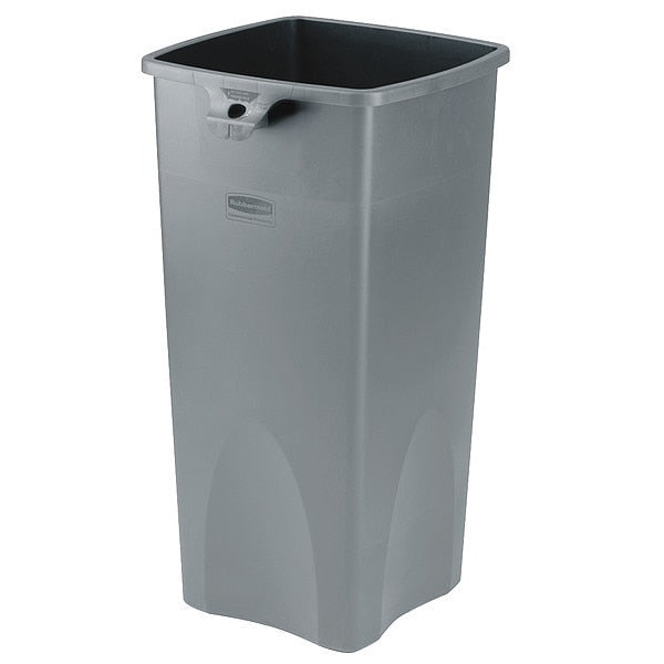 23 gal Square Trash Can, Gray, 16