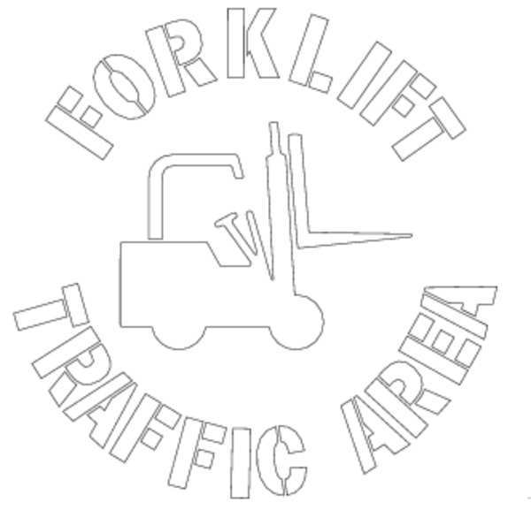 Floor Stencil, Forklift Traffic Area, Poly