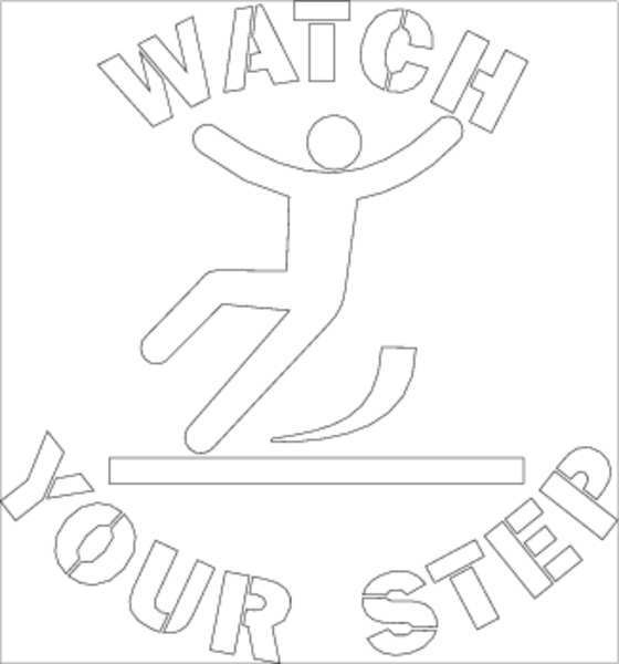 Floor Stencil, Watch your Step, Poly