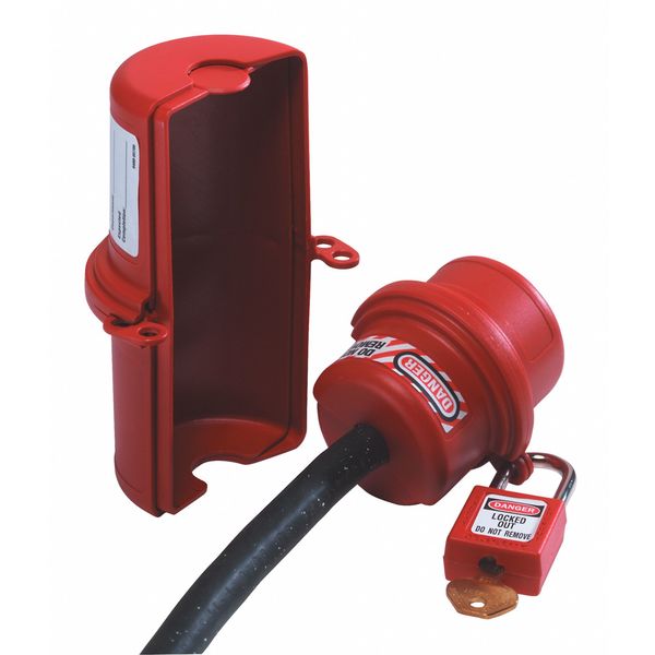 Plug Lockout, Red, 9/16In Shackle Dia.