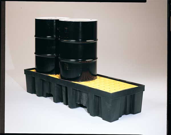 Drum Spill Containment Pallet, 78 gal Spill Capacity, 3 Drum, 3000 lb., High Density Polyethylene