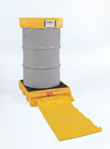 Drum Spill Containment Pallet, 77 gal Spill Capacity, 1 Drum, 1500 lb, Polyethylene
