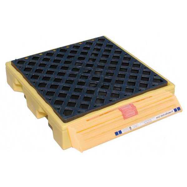 Drum Spill Containment Pallet, 77 gal Spill Capacity, 1 Drum, 1500 lb, Polyethylene