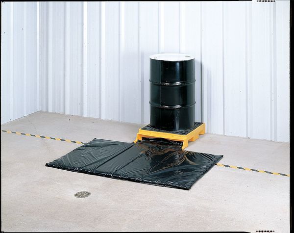 Drum Spill Containment Pallet, 77 gal Spill Capacity, 1 Drum, 1500 lb, Polyethylene