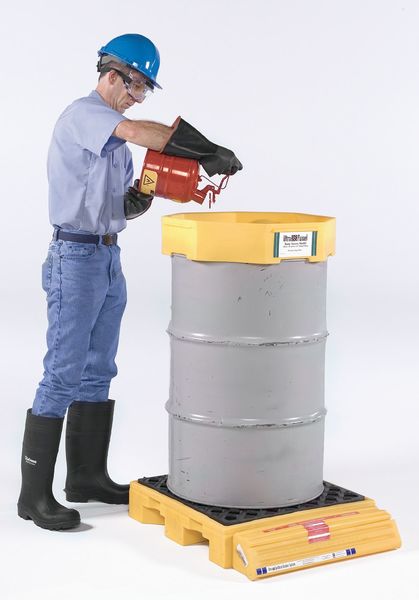 Drum Spill Containment Pallet, 77 gal Spill Capacity, 1 Drum, 1500 lb, Polyethylene