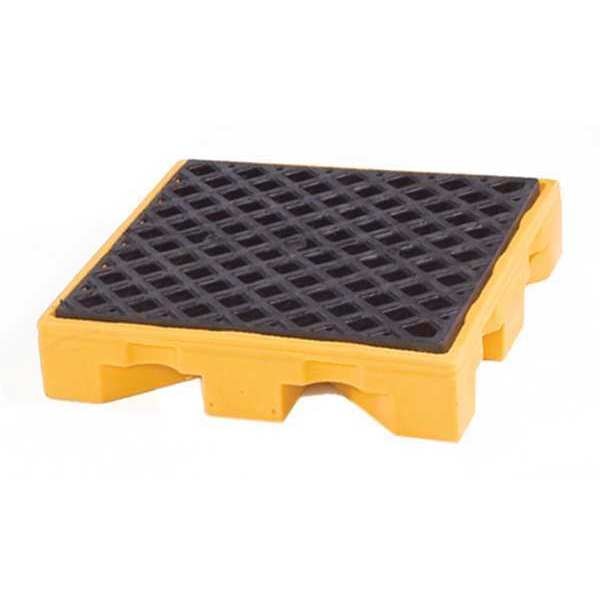 Drum Spill Containment Pallet, 11 gal Spill Capacity, 1 Drum, 1500 lb, Polyethylene