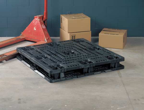 Partially Recycled High Density Polyethylene Pallet, 48 in L, 48 in W, 5 1/8 in H