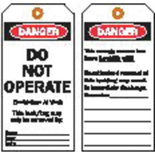 Danger Tag, 5-1/2 x 3 In, Hd Polyest, PK25
