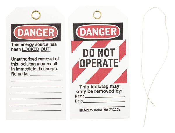Danger Tag, 5-3/4 x 3 In, Cardstock, PK25, 65451