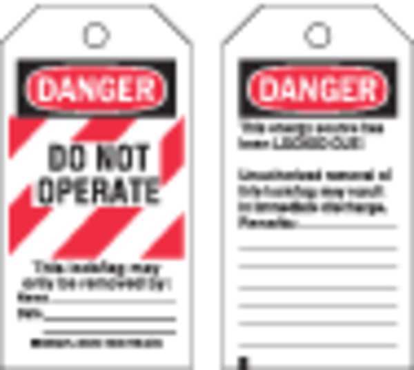 Danger Tag, 5-3/4 x 3 In, OSHA, Brs, PK25, 66063