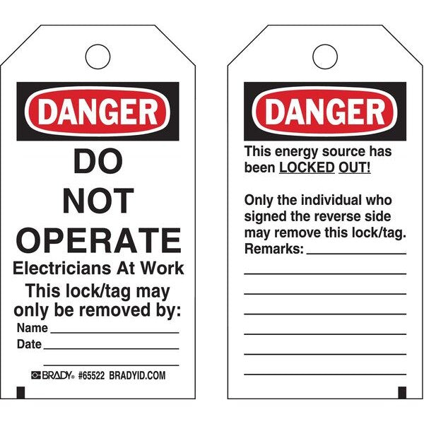 Danger Tag, 5-1/2 x 3 In, Hd Polyest, PK25, 65522