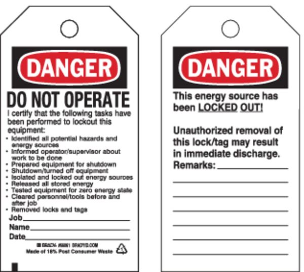 Danger Tag, 5-3/4 x 3 In, OSHA, Met, PK25, 66061