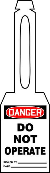 Danger Tag, 5-1/4 x 3-1/4 In, Plstc, PK25