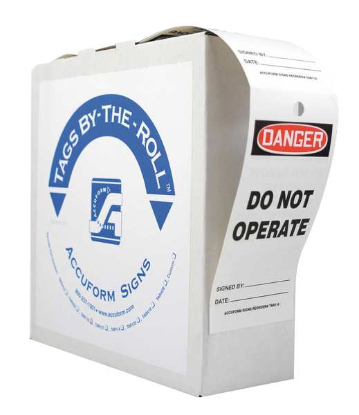 Danger Tag, 6-1/4 x 3 In, Cardstock, PK250