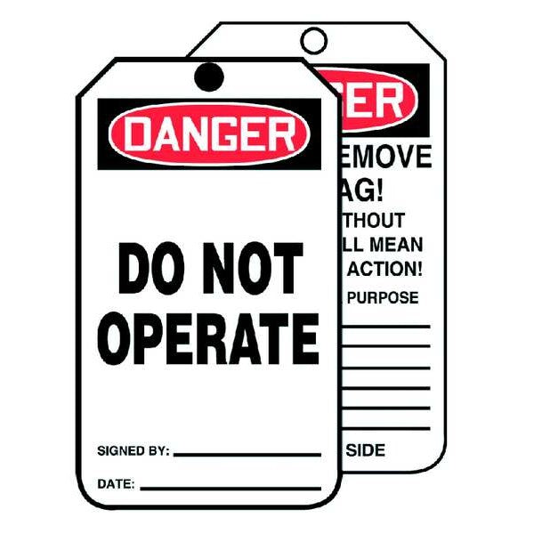 Danger Tag, 6-1/4 x 3 In, Cardstock, PK250