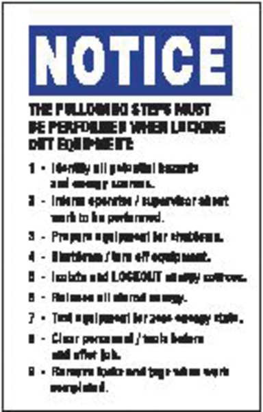 Lockout Label, 5 In. H, 3-1/2 In. W, PK5