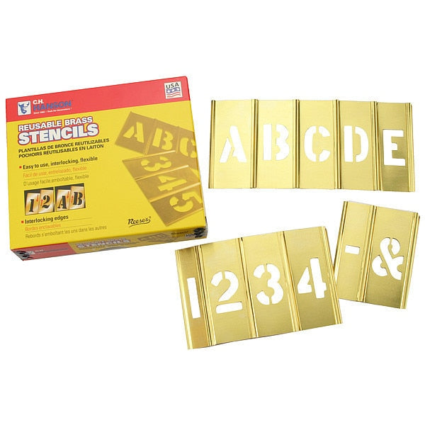 Interlocking Stncls, Numb & Letters, Brass, 10068
