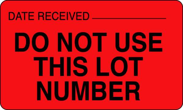 Label, 1-1/2 In. H, 2-1/2 In. W, PK1000, 141454