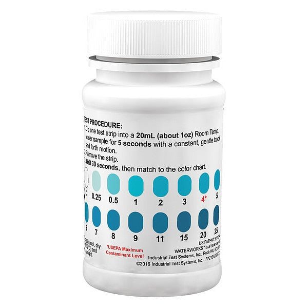 Test Strips, Free Chlorine, 0-25ppm, PK50